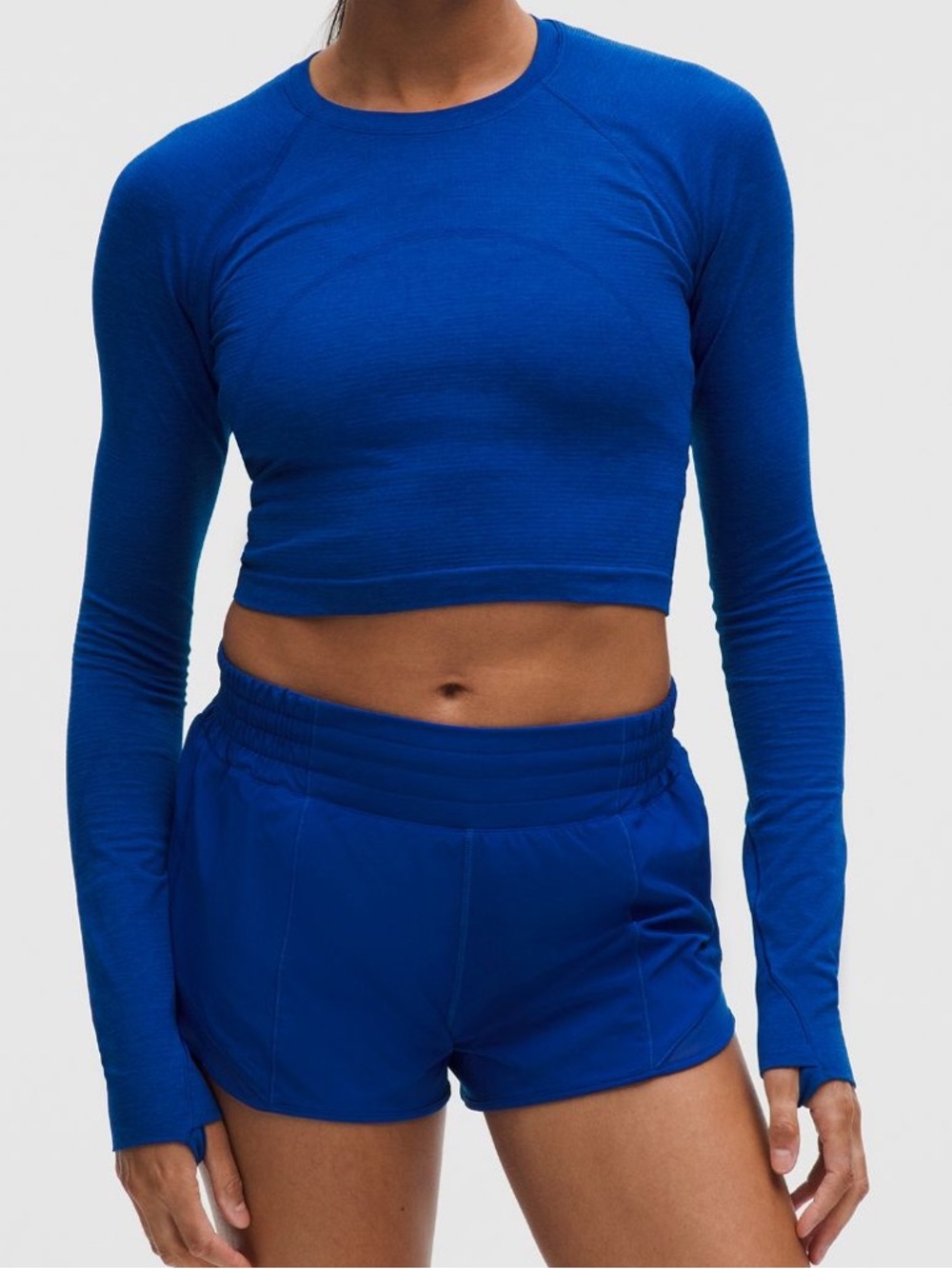Swiftly Tech Cropped Long Sleeve Cobalt